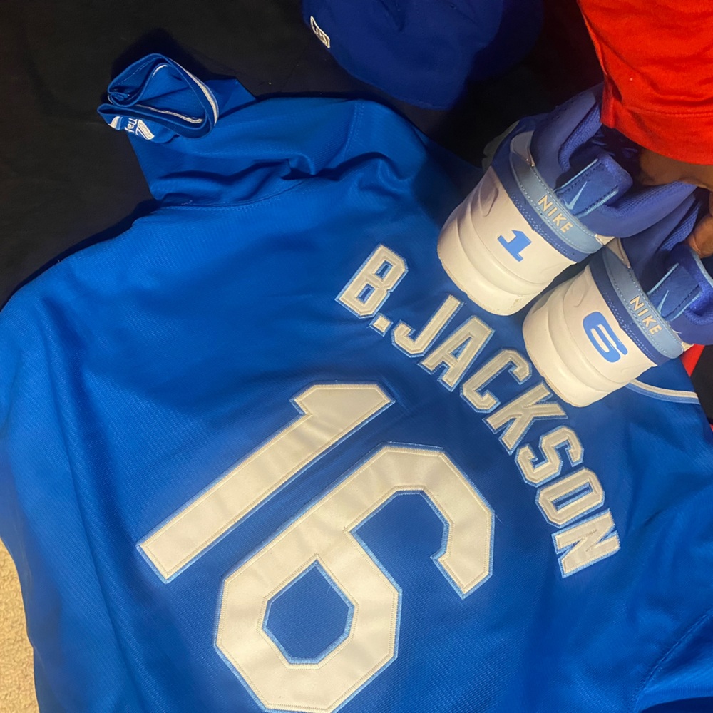 Bo Jackson jersey shoes and royals cap